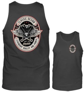 Camiseta sin mangas gráfica personalizada clásica de motociclistas de diseño clásico vintage - Imagen 1 de 8