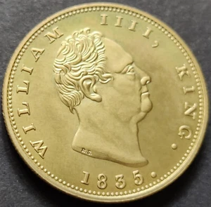 East India Co., 2 Mohurs, William IIII, 1835, 35 mm~21 g, a Replica Coin (R-49) - Bild 1 von 2