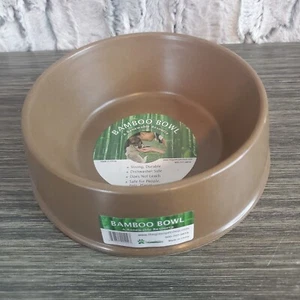 The Green Pet Shop Green Small Bamboo Dog Cat Bowl Feeding Dish - 6" BROWN NEW - Imagen 1 de 4
