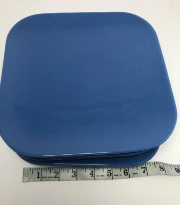 Crate & Barrel Aaron Probyn Hue Set Of 6 Square Salad Plates Royal Blue - Image 1 of 4