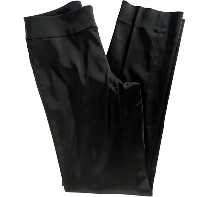 Pantalón de vestir negro satinado talla 2 R de la Casa Blanca pierna ajustada Foto 1 de 4