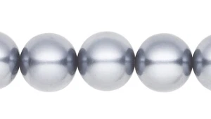 Bead, 1 Strand(40-43) Pewter Glass Pearl 10mm Round Beads with 1.3-1.5mm Hole * - Picture 1 of 5