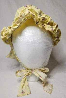 Vtg Bonnet Yellow Prairie Pioneer Cosplay  Costume Theater Youth  - Image 1 of 4