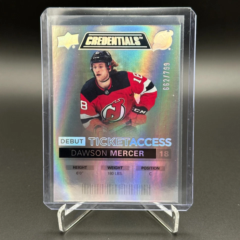 2021-22 UD Credentials DAWSON MERCER #128 Debut Ticket Access RC 662/799 - Image 1 of 4