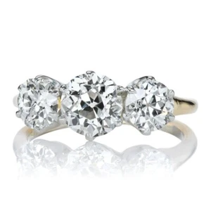 2.40 Ct Old Mine Cut Diamond Engagement Ring IGI HRD 14K Yellow Gold Lab Grown - Picture 1 of 8