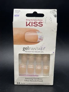 24 Kiss Gel Fantasy Ready To Wear Gel Nails, Medium Length, Shine, Smooth Finish - Picture 1 of 4