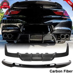 REAL CARBON Front Lip Rear Diffuser Spoiler Body Kit For BMW F06 F12 F13 M6 13UP - Bild 1 von 15