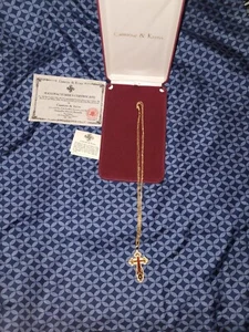 Camrose & Kross JBK Halskette - vergoldet mit Emaille - Russisches Kreuz - Bild 1 von 5