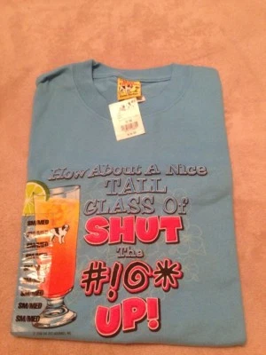 NUEVO CON ETIQUETAS Mujer Big Dogs Camisa Camiseta Manga Corta Algodón, Azul, Talla S/M Foto 1 de 3