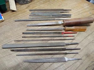 Vtg 15 Piece File Lot FL Grobet Nicholson Black Diamond Heller Tools Good Shape - Picture 1 of 10