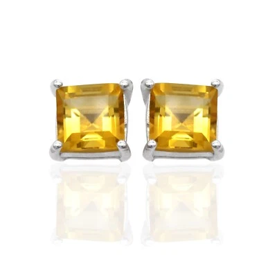 Plata de Ley 925 Amatista Natural Citrino Rosa Limón Cuarzo Ahumado Tops Tachuelas Foto 1 de 4