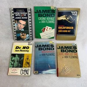 Vintage James Bond 007 Ian Fleming Paperback Books Lot of 6 - Picture 1 of 24