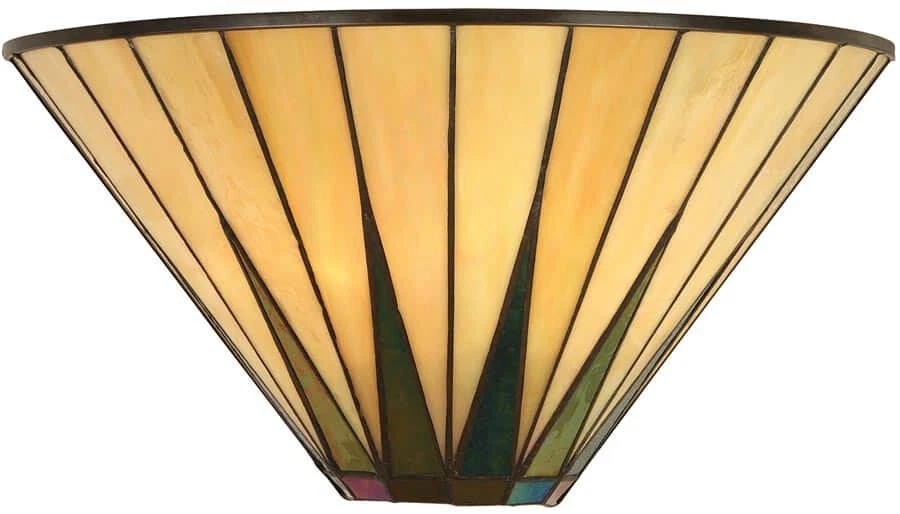 Art Deco Tiffany Wall Light Handmade Iridescent Fan Design Dark Star - Image 1 of 1