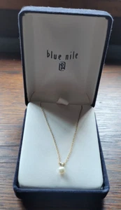 Pearl Necklace 14k XL Yellow Gold 11" Dressy ?Blue Nile? Dressy  Classy Nice - Picture 1 of 6