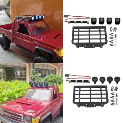 MN82 Metal Luggage Carrier Roof Rack LED Light for 1/12 RC Car MN82 Accessories - Image 1 of 4