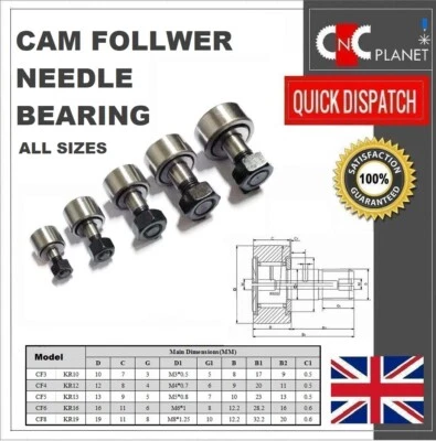 NEEDLE BEARING CAM FOLLOW BOLT TYPE WHEEL KR SERIE CF3 CF4 CF5 CF6 CF8/ KR10 KR12 KR13 KR16 KR19 Cam Follower Needle Roller Bearing