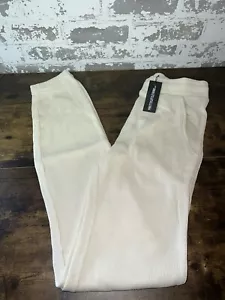 NWT! Prettylittlething Tall Waffle Textured Cuffed Jogger Pants Size 4 - Cream - Picture 1 of 8