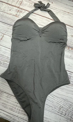 Sapph Strand Badeanzug Neu mit Etikett grau schimmernd Einteiler Gr. 10 - Bild 1 von 4