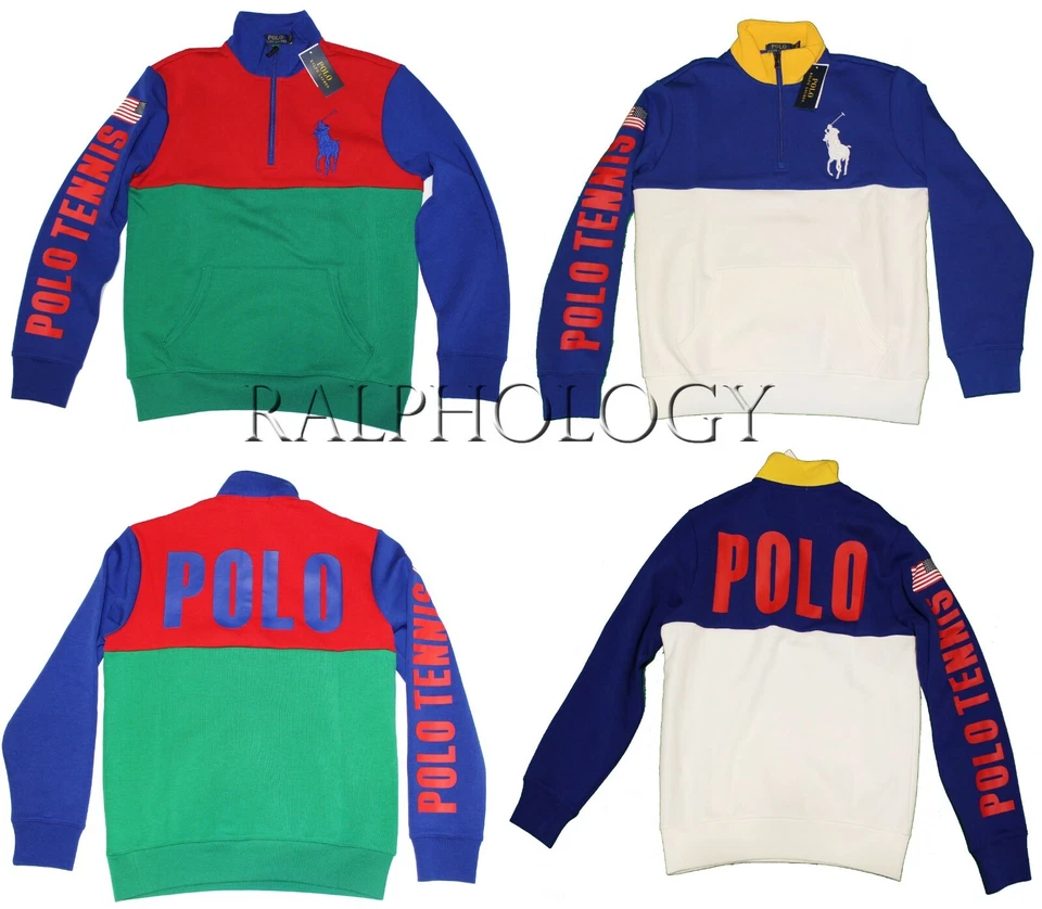 Polo Ralph Lauren Bloque de Color Estadio Tenis Gráfico Big Pony Suéter Sudadera Foto 1 de 1
