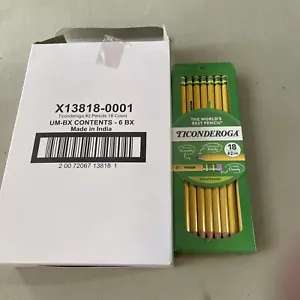 Dixon Ticonderoga Pre-Sharpened #2 HB Soft Pencils (6 Packs of 18 = 108 Total) - Picture 1 of 4