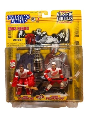 Alineación inicial 1998 Mike Vernon Sergei Fedorov Red Wings NHL dobles clásicos Foto 1 de 3