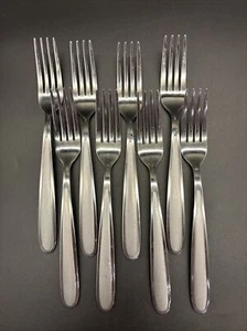 Oneida PENINSULA-CASTLE-JORDAN-LAURA SATIN Flatware 90-212 Set Of 8 Dinner Forks - Picture 1 of 10