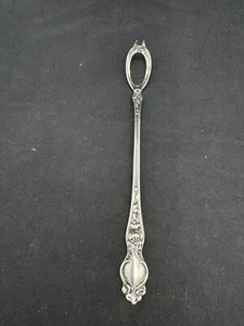 Vintage Wallace Sterling Silver Violet Pierced Olive Serving Spoon, 7 1/2" - Picture 1 of 9