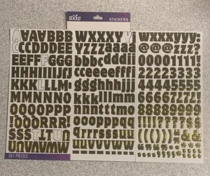 Menge 3/4" Gold Folie Buchstaben und Zahlen Aufkleber (A4) - Bild 1 von 5