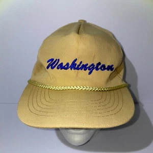 Vintage Washington Snapback Hat Yellow and Purple Drawstring - Picture 1 of 6