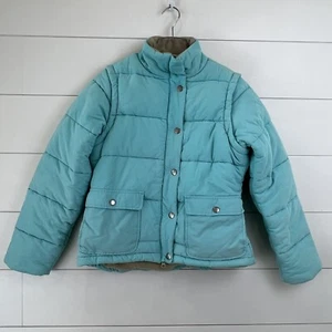 Boden Girls Winter Puffer Coat size 12 Zip Off Arms Fleece Lined - Picture 1 of 12