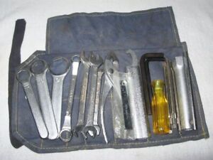 Vintage Honda Motors HM Motorcycle Auto Tool Kit with Roll - Excellent Condition