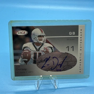 2003 SAGE #A14 Ken Dorsey Rookie Prospect Auto 7/140 - Image 1 of 4