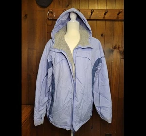Mujer Columbia Invierno Chaqueta Con Capucha, Azul Polvo, Grande - Imagen 1 de 13