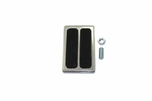 Universal Polished Aluminum Street Hot Rod 3-1/8 x 2 Brake Pedal w/ Rubber Pad - Picture 1 of 1