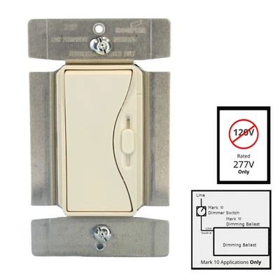 COOPER WIRING DEVICES Aspire 95687DS Mark 10 Desert Sand 1-Pole/3way Preset Slide Dimmer 8A 277V Fluor