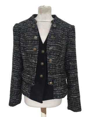 Blazer para mujer Joe Browns talla 16 azul marino textura en contraste botón en capas usado F1 Foto 1 de 4