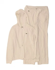 LACOSTE Womens Hooded Full Tracksuit Size 40 Medium Off White Cotton CF05 - Picture 1 of 6