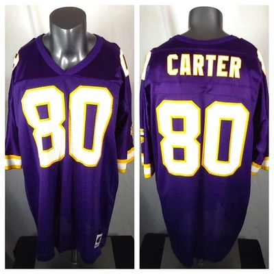 Camiseta deportiva púrpura de colección de los 90 Champion Cris Carter #80 Minnesota Vikings talla 44 como nueva Foto 1 de 4