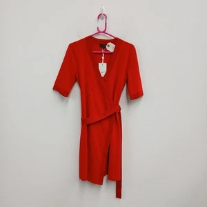 Ted Baker Dress Size 10 Womens Red Belted New With Tags FPL -WRDC - Picture 1 of 8