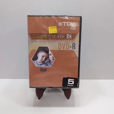 TDK DVD-R 5 Pack - Single Sided - 120 Minute - 4.7GB NIB Sealed - Image 1 of 4