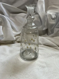 Vintage handbemalte Blumenkaraffe ohne Stopfen erhabene Blumen LESEN - Bild 1 von 16