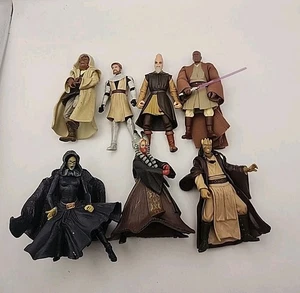 Star Wars ACTION FIGURE Lot  4" 3.75 TPM AOTC ROTS Jedi Lot Obi-Wan Mace + - Picture 1 of 9