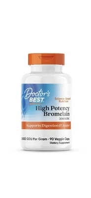 Doctor's Best Bromelain 3000 GDU 90 Count Digestive Enzyme Supplement 500mg - Image 1 of 3