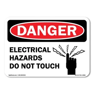 Electrical Hazards Do Not Touch Sign Metal Plastic Decal - Picture 1 of 6