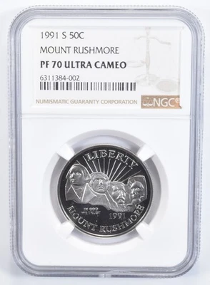 1991-S Mount Rushmore Commemorative Half Dollar PF70 NGC *9675 - Image 1 of 4