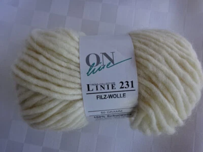 Linie 231 FILZWOLLE -  Fb. 23 natur- ONline - 50g - 100 % Schurwolle zum Filzen - Bild 1 von 3