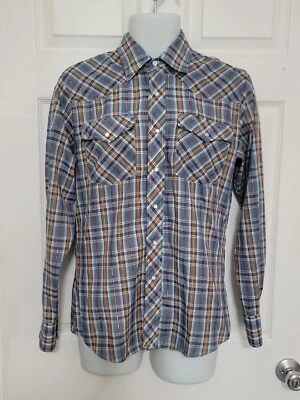 Vintage Saturdays in California Plaid Western Style Pearl Snap Shirt Men's  - Image 1 of 4