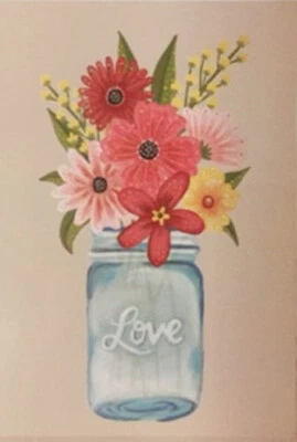 FLORES en AMOR Jarrón de vidrio tarro pegatinas de pared MURAL 3 calcomanías grandes ramo de margaritas Foto 1 de 4