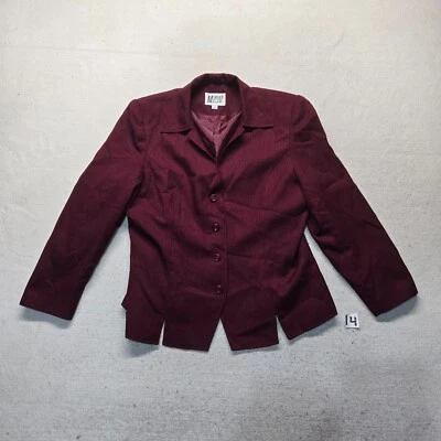 Morgan Miller Blazer 无尾服红色勃艮第纽扣职业商务成人女式 18 — 第 1/4 张图片