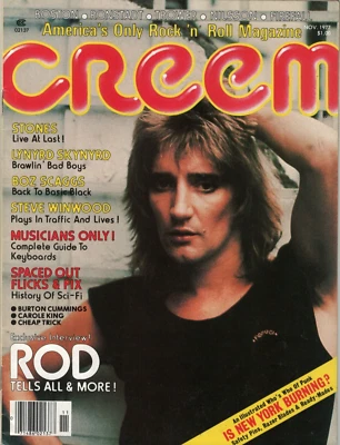 Creem Magazine November 1977 Rod Stewart Lynyrd Skynyrd Rolling Stones Boz Scagg - Image 1 of 2